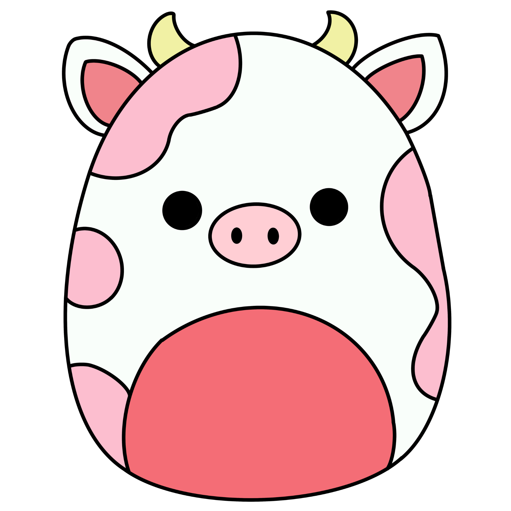 Strawberry Cow Kawaii Plushie Cross-Stitch Pattern
